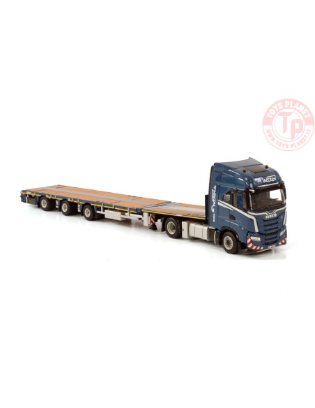 IVECO S-WAY AS HIGH 4X2 MEGATRAILER FLATBED - 3 AXLE - WOCKEN WSI 01-3884 WSI MODELS IVECO S-WAY AS HIGH 4X2 MEGATRAILER FLATBED - 3 AXLE - WOCKEN WSI 01-3884 WSI MODELS