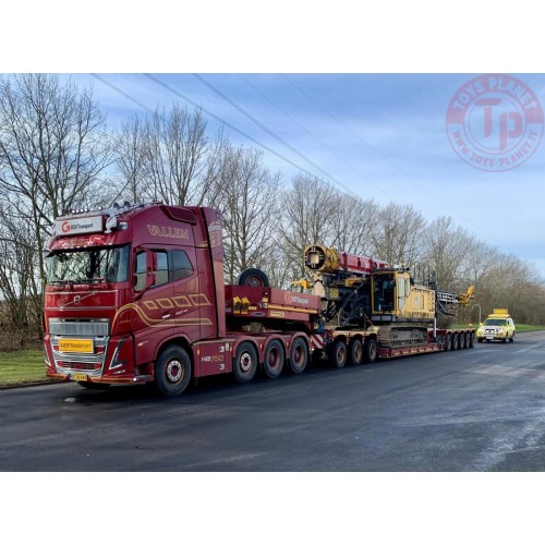 VOLVO FH5 GLOBETROTTER XL 8X4 LOWLOADER - 5 AXLE + DOLLY 3 - AXLE VALLEM WSI 01-3824 WSI MODELS
