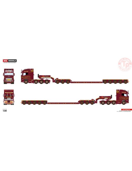 VOLVO FH5 GLOBETROTTER XL 8X4 LOWLOADER - 5 AXLE + DOLLY 3 - AXLE VALLEM WSI 01-3824 WSI MODELS VOLVO FH5 GLOBETROTTER XL 8X4 LOWLOADER - 5 AXLE + DOLLY 3 - AXLE VALLEM WSI 01-3824 WSI MODELS