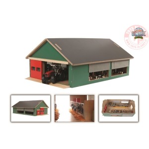 Stalla sciolta con rete frangivento 4x - 1:32 KIDSGLOBE 610250 ANIMALI E ACCESSORI PLASTICO