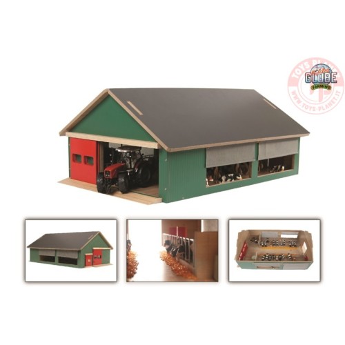 Stalla sciolta con rete frangivento 4x - 1:32 KIDSGLOBE 610250 ANIMALI E ACCESSORI PLASTICO
