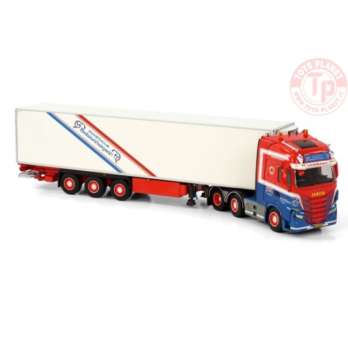 IVECO S-WAY AS HIGH 6X2 TWIN STEER REEFER TRAILER - 3 AXLE HANSTHOLM CONTAINER TRANSPORT WSI 01-3795 WSI MODELS