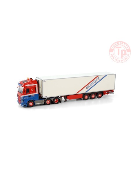 IVECO S-WAY AS HIGH 6X2 TWIN STEER REEFER TRAILER - 3 AXLE HANSTHOLM CONTAINER TRANSPORT WSI 01-3795 WSI MODELS