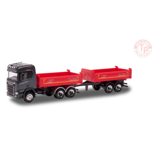 Scania CR20ND Construction Tipper Truck-Trailer Dreger HERPA 952927 HERPA 1:87