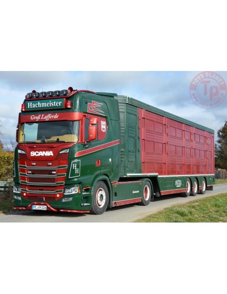 Scania S Series High Roof 4x2 with Livestock trailer HACHMEISTER IMC MODELS 32-0182 IMC MODELS