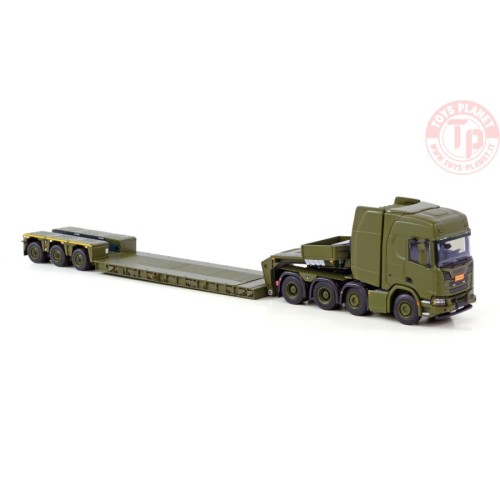 SCANIA R HIGHLINE CR20H 8X4 LOW LOADER PENDEL X - 3 AXLE - FORSVARET DANISH ARMY WSI 01-3849 WSI MODELS