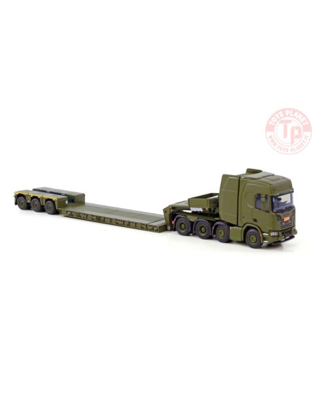 SCANIA R HIGHLINE CR20H 8X4 LOW LOADER PENDEL X - 3 AXLE - FORSVARET DANISH ARMY WSI 01-3849 WSI MODELS