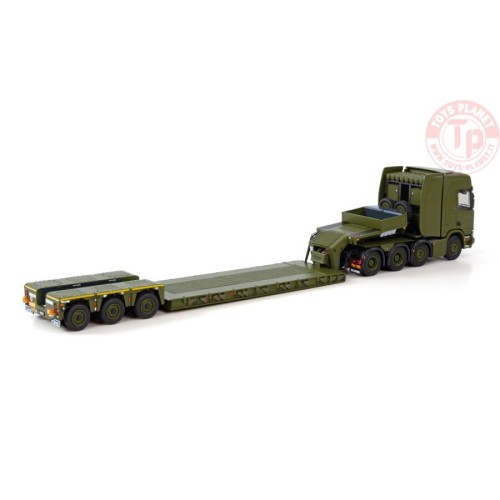 SCANIA R HIGHLINE CR20H 8X4 LOW LOADER PENDEL X - 3 AXLE - FORSVARET DANISH ARMY WSI 01-3849 WSI MODELS