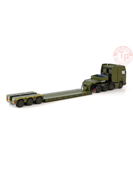 SCANIA R HIGHLINE CR20H 8X4 LOW LOADER PENDEL X - 3 AXLE - FORSVARET DANISH ARMY WSI 01-3849 WSI MODELS