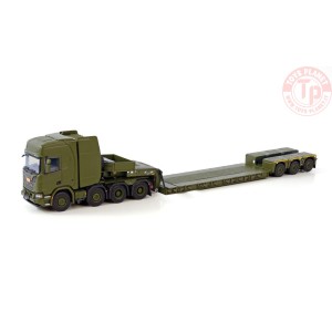SCANIA R HIGHLINE CR20H 8X4 LOW LOADER PENDEL X - 3 AXLE - FORSVARET DANISH ARMY WSI 01-3849 WSI MODELS