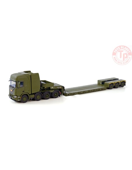 SCANIA R HIGHLINE CR20H 8X4 LOW LOADER PENDEL X - 3 AXLE - FORSVARET DANISH ARMY WSI 01-3849 WSI MODELS