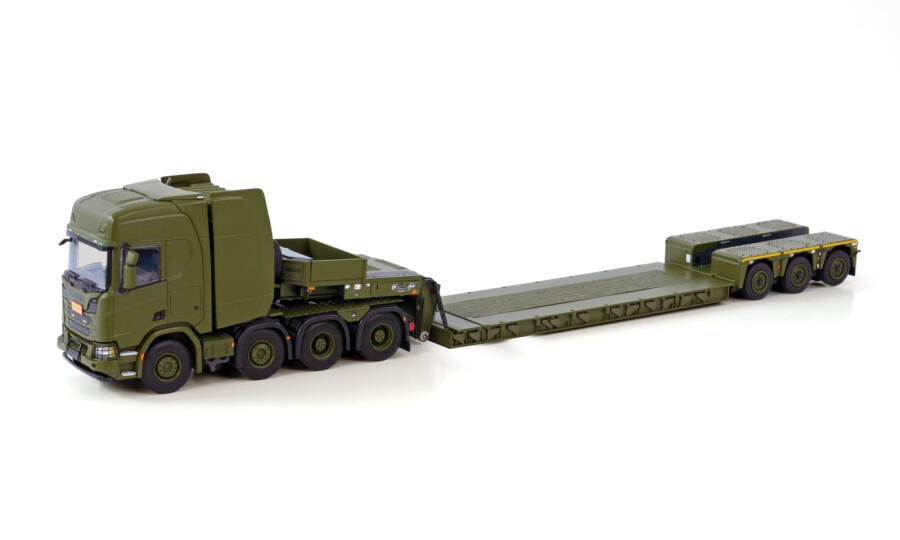 WSI 1/50 スカニア 8x4 Lowloader 3ac 軍用Ver. WSI 01-3849 SCANIA R HIGHLINE CR20H 8X4 LOW LOADER PENDEL X - 3 AXL