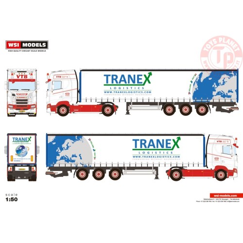 SCANIA S HIGHLINE CS20H 4X2 CURTAINSIDE TRAILER - 3 AXLE Tranex WSI 01-3856 WSI MODELS