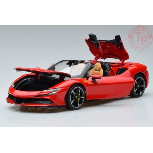 FERRARI SF90 STRADALE HYBRID SPIDER RED 1000HP OPEN 2020 1:18 BU18016CAR BURAGO