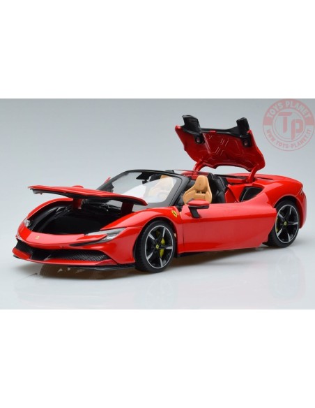 FERRARI SF90 STRADALE HYBRID SPIDER RED 1000HP OPEN 2020 1:18 BU18016CAR BURAGO