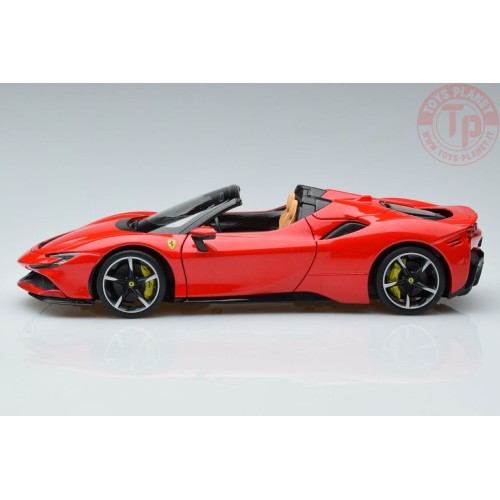 FERRARI SF90 STRADALE HYBRID SPIDER RED 1000HP OPEN 2020 1:18 BU18016CAR BURAGO