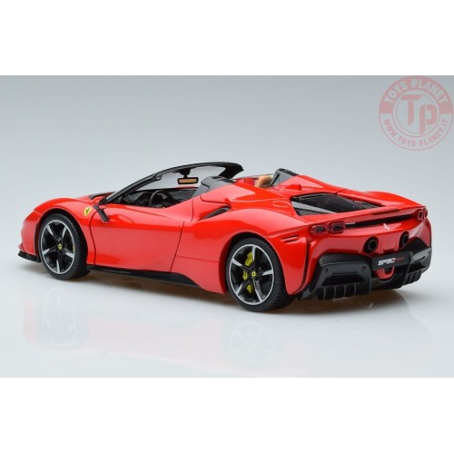 FERRARI SF90 STRADALE HYBRID SPIDER RED 1000HP OPEN 2020 1:18 BU18016CAR BURAGO