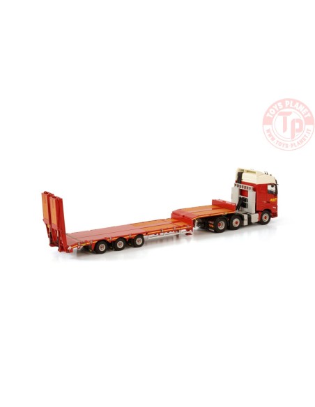 VOLVO FH05 GLOBETROTTER 6X2 TWIN STEER SEMI LOW LOADER - 3 AXLE WITH RAMPS MAAT TRANSPORT WSI 01-3822 WSI MODELS
