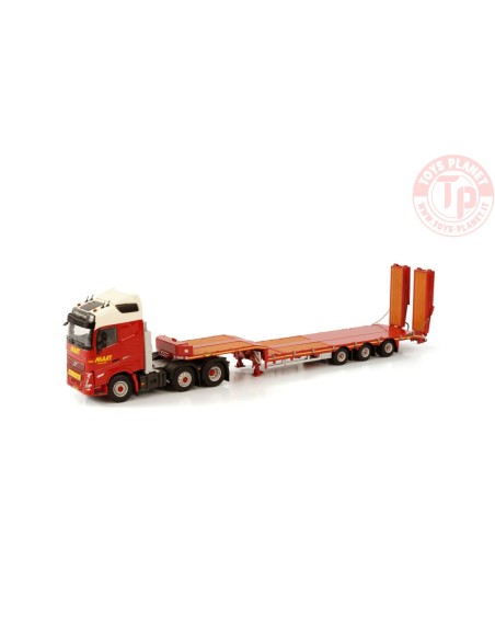 VOLVO FH05 GLOBETROTTER 6X2 TWIN STEER SEMI LOW LOADER - 3 AXLE WITH RAMPS MAAT TRANSPORT WSI 01-3822 WSI MODELS