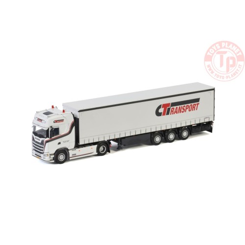 SCANIA S HIGHLINE | CS20H 4X2 CURTAINSIDE TRAILER - 3 AXLE CORNÉ TIMMER TRANSPORT WSI 01-3396 WSI MODELS