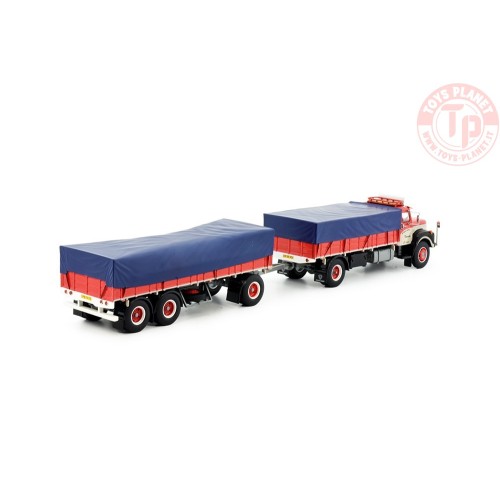 Scania L76 dagcabine motorwagen met aanhanger en resin opbouw Andersen, Bjarne TEKNO 81493 TEKNO