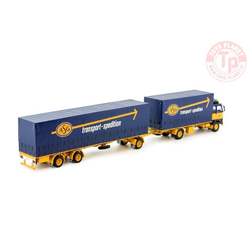 Volvo F88 4x2 motorwagen met 12,5m Zweedse huifaanhanger ASG Sigurd Andersson TEKNO 82861 TEKNO