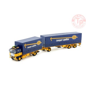 Volvo F88 4x2 motorwagen met 12,5m Zweedse huifaanhanger ASG Sigurd Andersson TEKNO 82861 TEKNO