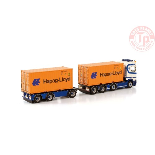 SCANIA S NORMAL CS20N 8X2 TAG AXLE RIGED DRAWBAR CONTAINER COMBI - 7 AXLE + 2X 20FT CONTAINER VAN WONDEREN BEESD BV WSI 01-38...