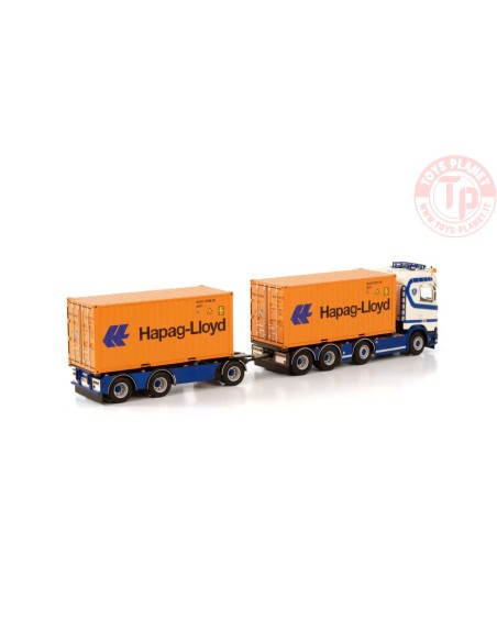 SCANIA S NORMAL CS20N 8X2 TAG AXLE RIGED DRAWBAR CONTAINER COMBI - 7 AXLE + 2X 20FT CONTAINER VAN WONDEREN BEESD BV WSI 01-38...