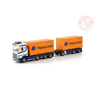 SCANIA S NORMAL CS20N 8X2 TAG AXLE RIGED DRAWBAR CONTAINER COMBI - 7 AXLE + 2X 20FT CONTAINER VAN WONDEREN BEESD BV WSI 01-38...