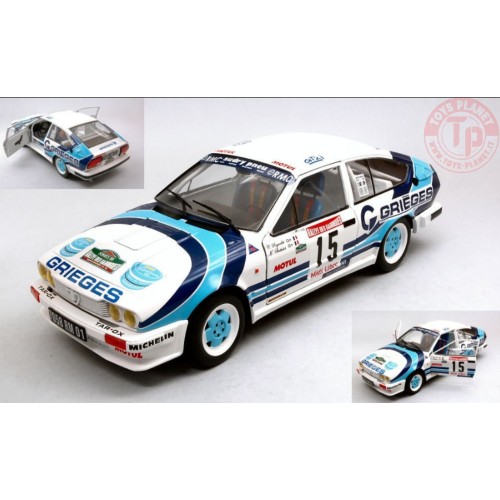 ALFA ROMEO GTV6 N.15 RALLY DES GARRIGUES 1986 C.RIGOLLET-M.BATHELOT 1:18 SL1802305 SOLIDO