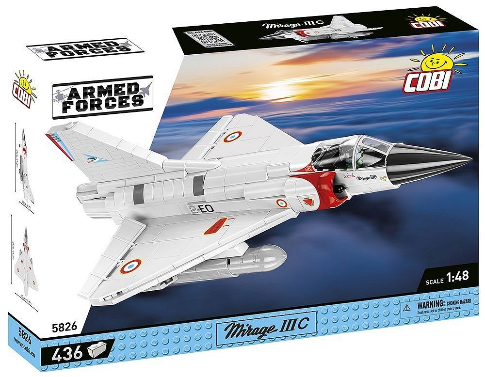 Cobi 5826 - Maquette Mirage IIIC à Assembler - Pièces En Plastique - Collection Avion De Chasse