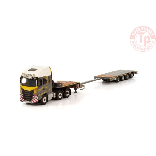 IVECO S-WAY AS HIGH 6X2 TWINSTEER SEMI LOWLOADER - 4 AXLE - FRIDERICI WSI 01-3908 WSI MODELS
