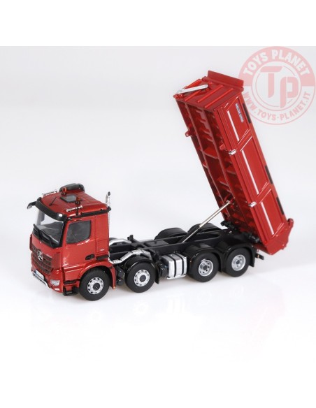 Mercedes-Benz Arocs 8x4 Meiller Kipper Rosso Metallizzato NZG 1066/10 NZG