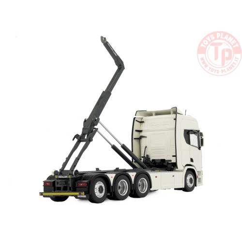 Scania R500 series with Meiller hooklift white MARGE MODELS 2307-01 MARGE MODELS