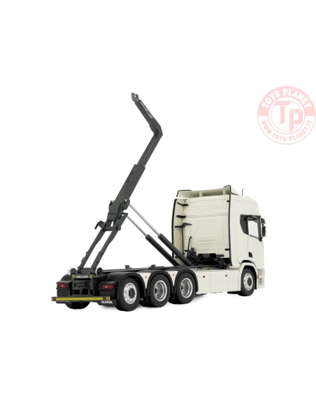 Scania R500 series with Meiller hooklift white MARGE MODELS 2307-01 MARGE MODELS
