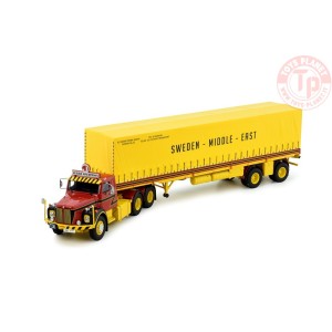 Scania Vabis platform tarpaulin semitrailer Stjarnstroms TEKNO 82731 TEKNO