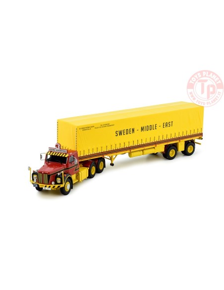 Scania Vabis platform tarpaulin semitrailer Stjarnstroms TEKNO 82731 TEKNO