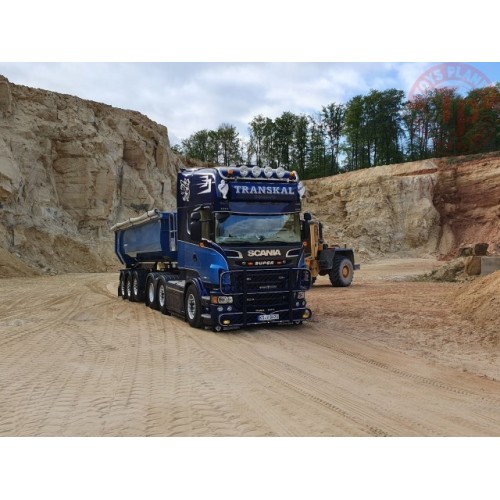 Scania R-serie Topline 6x2 met 3-assige Meiller kipper Transkal TEKNO 82732 TEKNO