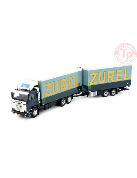 Scania 112 motorwagen met 2-assige wipkar Zurel TEKNO 82886 TEKNO