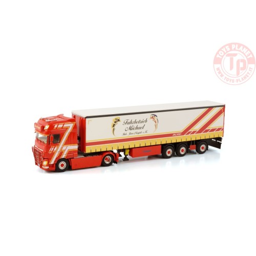 DAF XF SUPER SPACE CAB MY2017 4X2 CURTAINSIDE TRAILER - 3 AXLE MICHAEL / NAUJOK WSI 01-3878 WSI MODELS