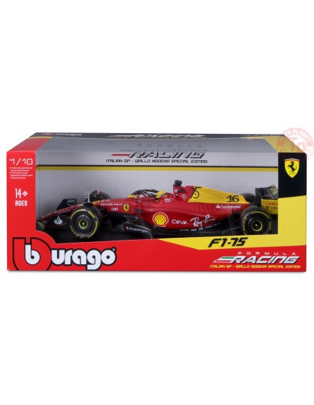 Ferrari F1-75 Scuderia Ferrari 16 Ch.Leclerc 2nd Monza GP Italy Pole Position 2022 yellow wheels 1:18 BU16811LE-MONZA BURAGO