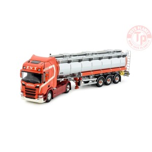 Scania Next Gen R450 met 3-assige tankoplegger TVT TEKNO 83740 TEKNO