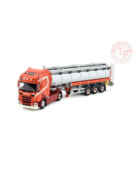 Scania Next Gen R450 met 3-assige tankoplegger TVT TEKNO 83740 TEKNO