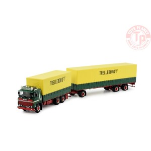 Scania 141 motorwagen met Zweedse huifaanhanger Palms TEKNO 81578 TEKNO