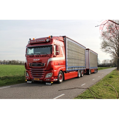DAF XF SPACE CAB 6X2 TAG AXLE RIGED TRUCK BOX COMBI - 6 AXLE TIJS DE KONING WSI 01-3858 WSI MODELS