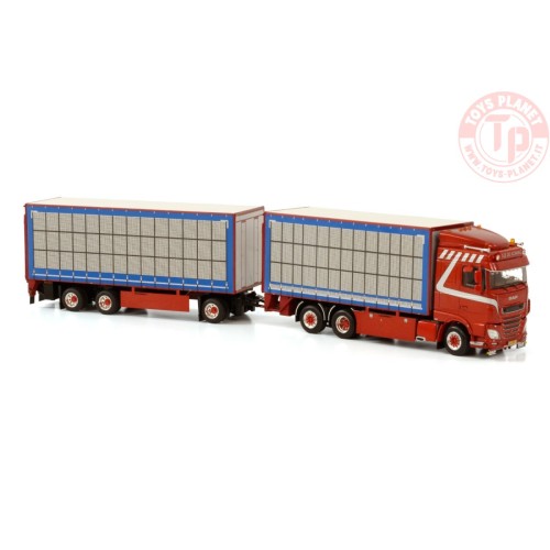 DAF XF SPACE CAB 6X2 TAG AXLE RIGED TRUCK BOX COMBI - 6 AXLE TIJS DE KONING WSI 01-3858 WSI MODELS