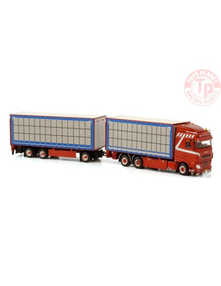 DAF XF SPACE CAB 6X2 TAG AXLE RIGED TRUCK BOX COMBI - 6 AXLE TIJS DE KONING WSI 01-3858 WSI MODELS DAF XF SPACE CAB 6X2 TAG AXLE RIGED TRUCK BOX COMBI - 6 AXLE TIJS DE KONING WSI 01-3858 WSI MODELS