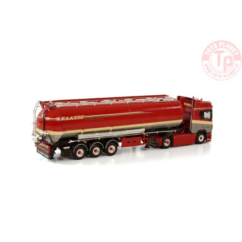 SCANIA R HIGHLINE CR20H 4X2 BULK TIPPER TRAILER - 3 AXLE FAASSE TRANSPORT WSI 01-3897 WSI MODELS