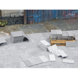 Piastrella in cemento 25x50 Grigio Chiaro 140 pezzi 1:32 JUWEELA 23340 JUWEELA